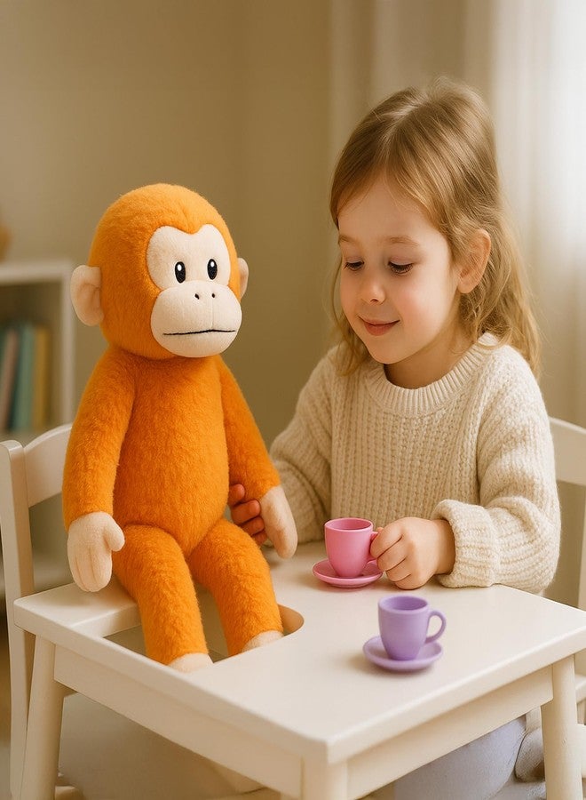 WEIGEDU Soft Orange Monkey Plush Toy - Cuddly Stuffed Animal for Kids, Cute and Huggable Plushie, Classic Design, 23 inches - Image 5